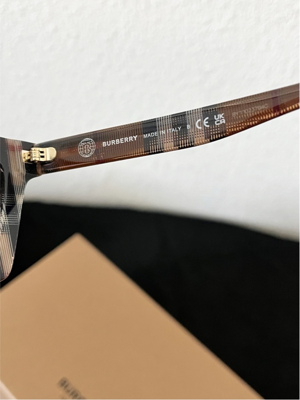 Burberry Sunglasses B4392U 396673 52 Check Brown/Dark Brown For Women - Picture 4 of 8